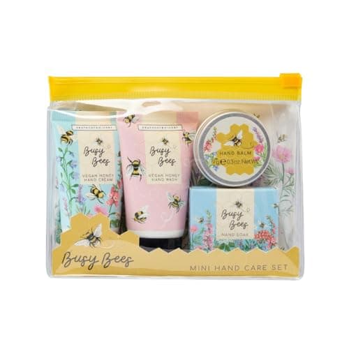 Heathcote & Ivory Hand Cream and Wash 30ml, Balm 9g, Soak 30g, Moisturiser Set in Reusable Travel Pouch+Heathcote & Ivory Soap 280g, Orange Blossom and Honey Fragrance, Busy Bees Beehive Soap Bar — view 2