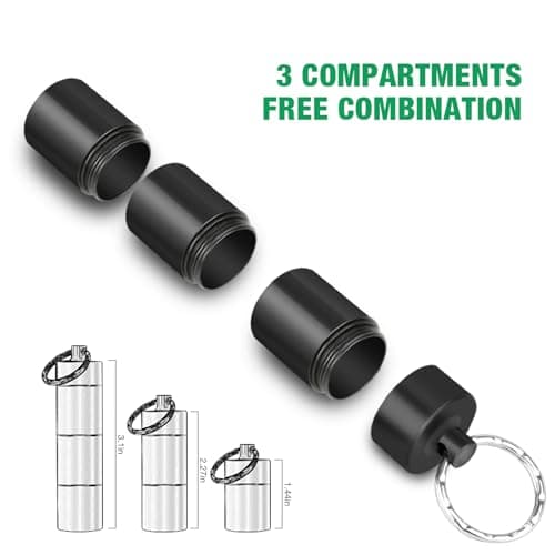 Opret Small Metal Pill Box, 2 Pack Portable Travel Tablet Box Keychain — view 4