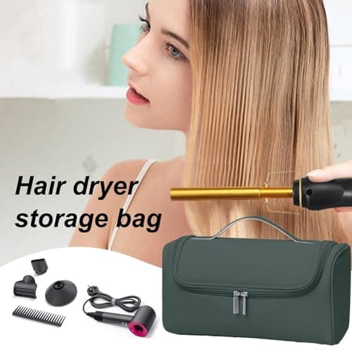 zwxqe Hair Dryer Bag, Travel Organizer for Hair Dryer, Curling Iron & Accessories, Waterproof, Dustproof, Portable, Unisex-Adult — view 4