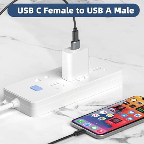 USB C to USB Adaptor, USB to USB C Adapter 3-Pack Charger Cable Converter — view 3