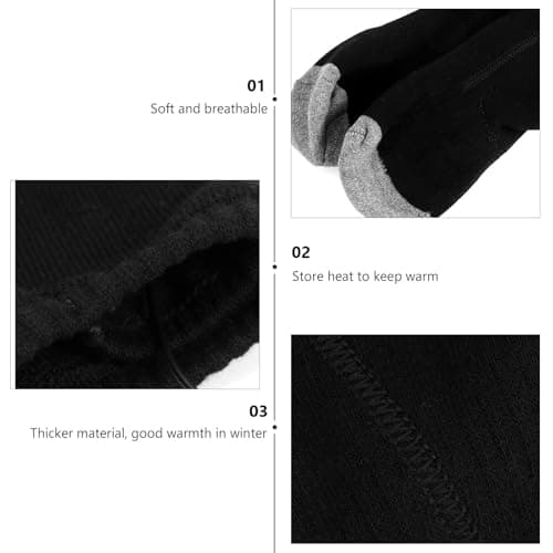 BESTOYARD USB Heated Foot Warmer Socks for Travel, Portable Electric Heating Socks with 50℃ Temperature, Black Polyester Thermal Stockings for Warm Feet — view 3