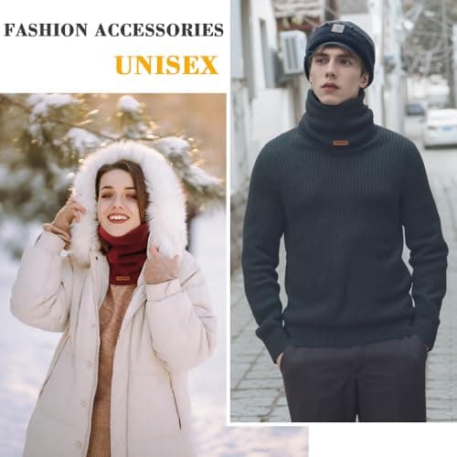 I Kua Fly Winter Snoods for Men Women Unisex Thermal Neck Warmer Scarf — view 5