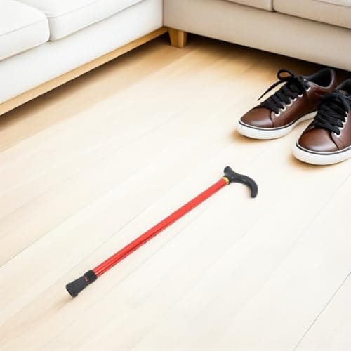 2pcs Retractable Walking Cane Aluminum Alloy Height Adjustable Red — view 5
