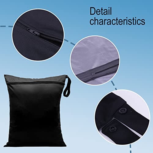 2Pcs Wet Dry Bags 11.6x13.8 inch Wet Dirty Laundry Bag Waterproof Dry Wet Bag Cloth Nappy Wet Bags Changing Bag Organiser Pouches Cloth Diaper Bag for Babies Swimming Camping Travel Gym Workout Beach — view 4