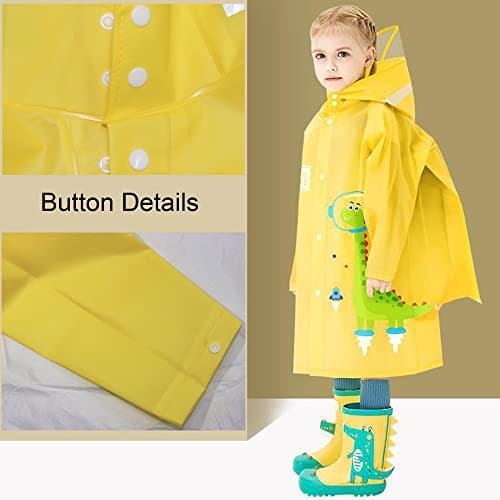 Fewlby Kids Rain Coat - Waterproof Toddler Poncho Jacket, 1-2 Years S Size — view 4