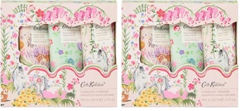 Cath Kidston Hand Cream Trio 3 x 30 ml, Scented and Infused With Essential Oils, Shea Butter, Pocket and Travel Size and Vegan and Cruelty Friendly, Beauty Gift For Her, Carnival Parade Collection