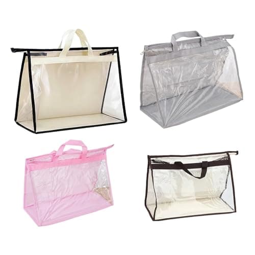 alloneslife Efficient Hanging Shoe Storage Box Breathable Bag Purse Holder for Sneakers Boot and Footwear Protections Clear Handbag Cover — view 6