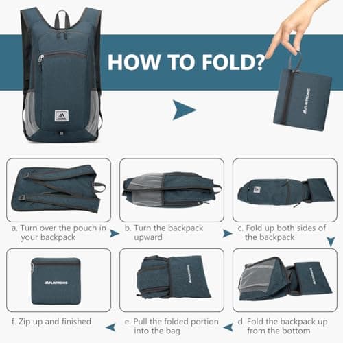 flintronic Foldable Backpack, Ultra Lightweight Rucksack, 16L Hiking Backpack, Unisex Packable Backpack For Men Women, Waterproof Travel Daypack For Outdoor Sport Biking Hiking Climbing — view 5