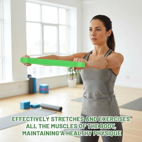 10 Pcs Pilates Bands Resistance,Exercise Loop With 10 Pounds Resistance,Chair Bands For Kids, Pilates Resistance Bands For Sensory, Under Desk Fitness & Seated Activity (Green/60x5cm) — view 6