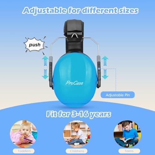 ProCase Ear Defenders for Children/Toddlers 3-16 Years SNR 27dB -Blue — view 3