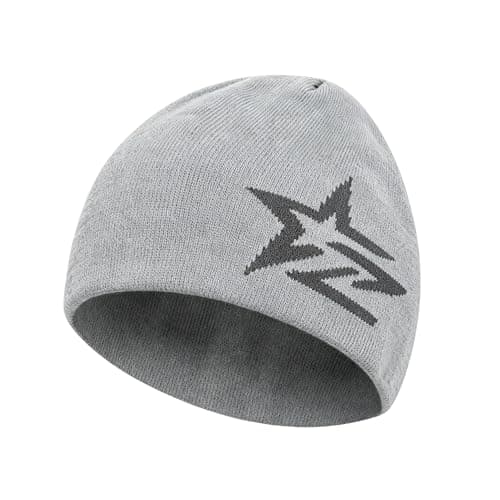 2THESTARS Beanie Hat Warm Thick Knit Winter Skull Cap for Men Women Cool Beanie Outdoor Running Made from Recycled Polyester (Light Grey)