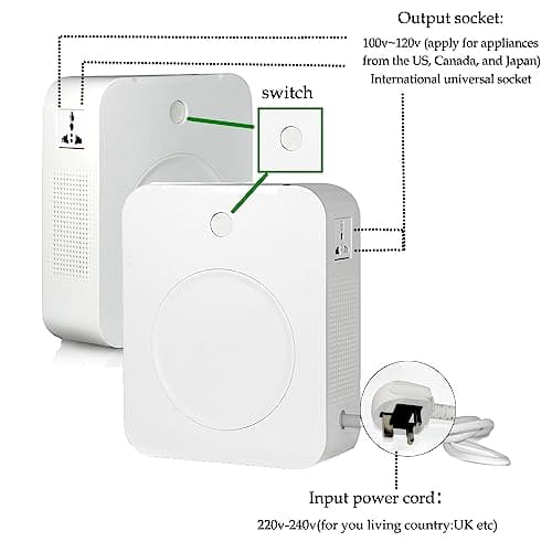 jxgzyy 3000W Step Down Voltage Convertor Transformer 240V 220V to 100V 120V With Temperature Control Circuit Breaker Protection for UK Voltage Change to US Canada Japan Voltage — view 2