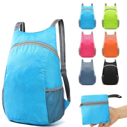 DIYEAH Travel Bag Blue Foldable Backpack Large Capacity Waterproof — view 3