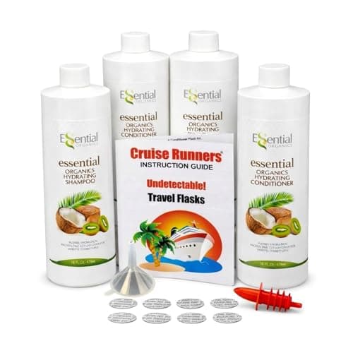 CRUISE RUNNERS Fake Shampoo & Conditioner by Hidden Liquor Alcohol Flasks for Booze Cruise | Enjoy Rum Runners 4 Bottles