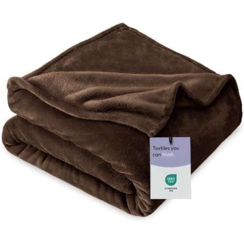 Aspire Homeware Coffee Brown Single Fleece Blanket Sofa Throw 130x150cm