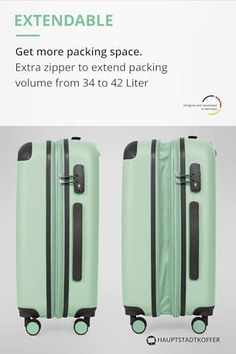 Hauptstadtkoffer Spree – Cabin Luggage, 55 × 35 × 20 cm for All Airlines, Travel Suitcase, Hard Shell Trolley, Carry-On Suitcase, Mint — view 6