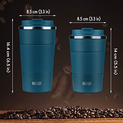 HASAGEI Travel Mug, Insulated Coffee Cup with Leakproof Lid - Vacuum Insulation Stainless Steel for Hot and Cold Water Coffee and Tea Blue 510ml — view 3