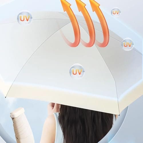 Maibar Sun Umbrella Mini Portable Lightweight Compact Umbrella Small Folding UV Umbrellas for Lady Women (Blue) — view 4