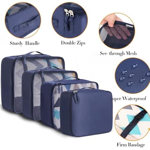 BAGAIL Packing Cubes for Suitcase 8 Set, Lightweight Luggage Packing Organizers Packing Cubes for Travel Accessories — view 4