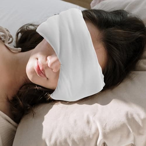 Adjustable Noise Cancelling Sleep Mask with Ear Cover, Ice Silk Cotton — view 6