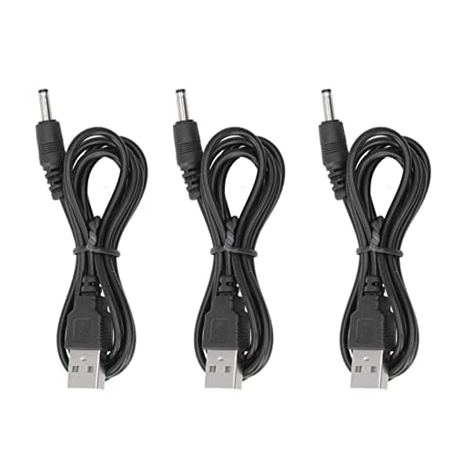 SEAFRONT USB Power Cord, Double PVC USB to DC Charging Cable 3.5x1.35mm Jack 5V 2A 1M, 3 Pack for Fan Speaker Phone Router Small Electronics Home Office Travel Use — view 6