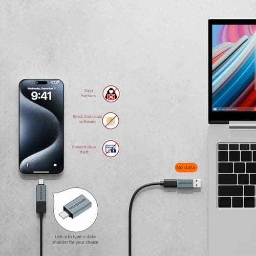 Secure Charging Adapter Data Transfer Lightweight Pocket Size for Public USB Port Devices Travel Essential Public Charging Device — view 5