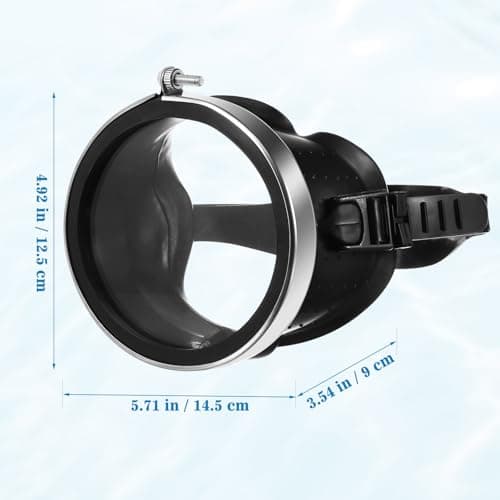 Wide-Field Anti-Fog Diving Goggles with Glass Lenses, Black — view 2