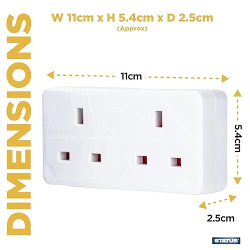 STATUS 2 Way UK to EU Travel Adapter, Twin Plug Converter for European Sockets, Compact White Adaptor for Holiday, Hotel or Business Use (SEURO2WAYAB112) — view 2