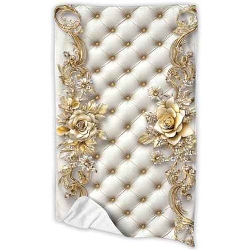 Beach Towel Leather Diamond Rose Quick Dry Microfibre Printed Beach Towels Gold Super Absorbent Beach Towel for Swim 160 x 80 cm Soft Sand Free Lightweight — view 6