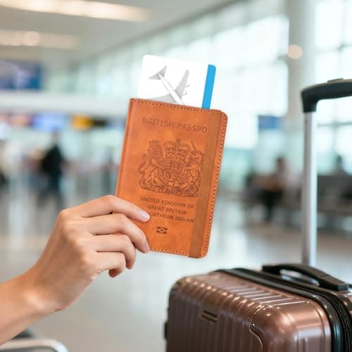 YAVIV Passport Holder for Women&Men，Travel Wallet RFID Blocking-Brown — view 6