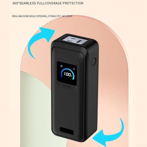Silicone Protective Case For Anker Prime-Power Bank (26,250MAh / 300W) 3-Port Portable Charger, Full-Body Protective Cover, Shockproof/Dustproof/Scratch Resistant/Anti Slip Guard Shell(Black) — view 6