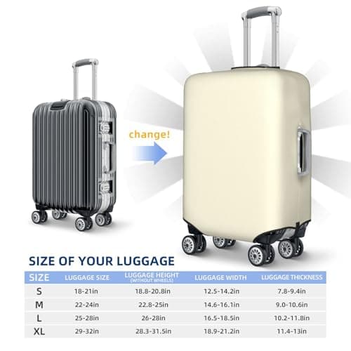 Alliya Cream Elastic Travel Luggage Cover Suitcase Protector Fits 18-32 Inch Luggage — view 6