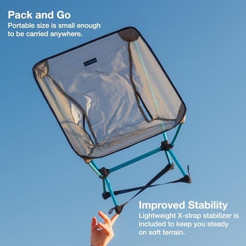 Helinox Chair Zero LT, 1.12 lbs Lightweight Camping Chair, Durable Ripstop, Compact Size, Portable and Packable Seat, Strong and Ultralight Frame, Backpacking Travel Essential, Cyan — view 6