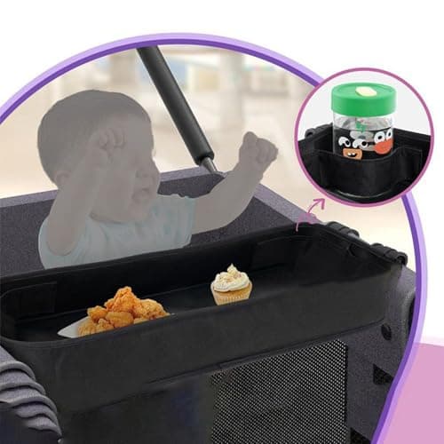 Stroller Tray Attachment Adapter Non-Slip Quick-Release Cup Holder — view 2