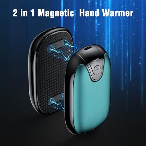 Wopigh Hand Warmers,2 in 1 Magnetic Rechargeable Hand Warmer,12 Hrs Long Lasting Portable Pocket Heater,LCD Digital Screen Reusable Hand Warmer,Grate for Home Camping Hunting Outdoor,Best Winter Gift — view 2