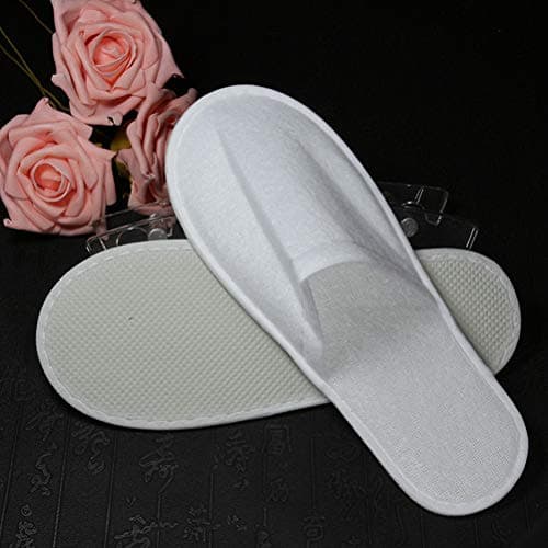 kuou Disposable Spa Slippers 12 Pairs, Closed Toe White for Men Women — view 3