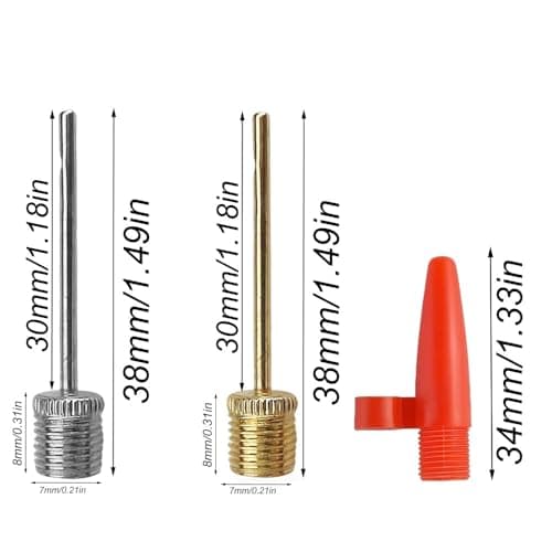Bjotfhy Ball Pump Needles - Durable Stainless Steel Inflation Pins for Sports Balls, 20-Pack with 2 Adapters — view 2