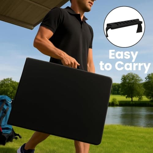 SAKUSEI Rectangle Folding Heavy Duty 6ft Table (Black, 2 Pack) — view 6
