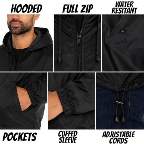 Style It Up Unisex Mens Ladies Water Resistant Plain Raincoat Kagools Jacket Hooded Cagoule (Black, L) — view 5