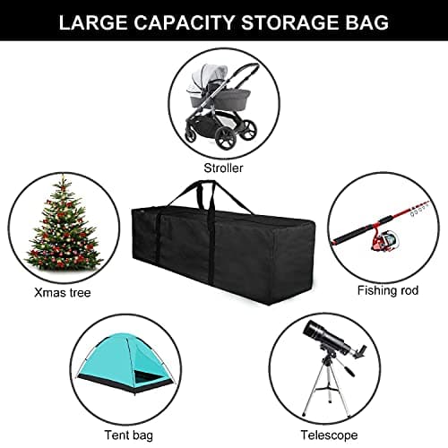 INFANZIA 2 Pack 197L Travel Duffle Bag - 47Inch Extra Large Sports Duffel Luggage Bag Large Holdall with Upgrade Zipper, Sturdy & Water Resistant, Black — view 2