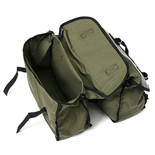 Olive Green Motorcycle Saddle Bag Travel Tool Storage Canvas Pouch Box Motorcycle Universal