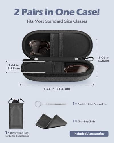 ProCase Hard Double Sunglasses Glasses Case for Men Women -Darkgrey — view 2