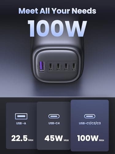 UGREEN USB C Charger 100W Nexode 5-Port GaN Fast Laptop Charger — view 6