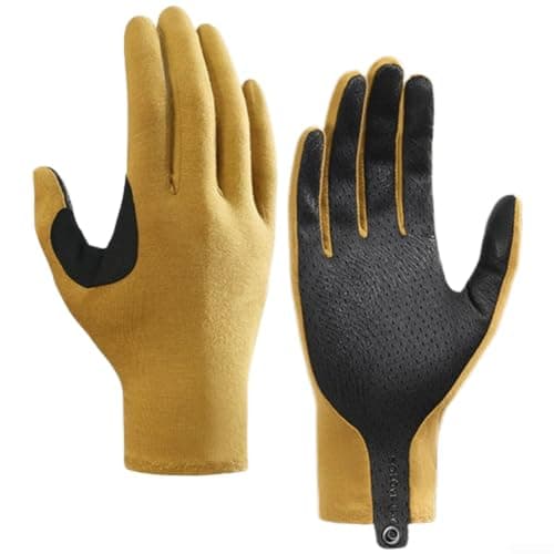 Breathable Mesh Wool Gloves for Outdoor Sports Cycling(yellow XL)