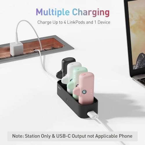 iWALK Portable Charger Station for 4500mAh, 4800mAh, 5000mAh Power Bank for iPhone Charging Station Multiple USB-C Family-sized Charger Station for Home(Station Only),Black — view 4