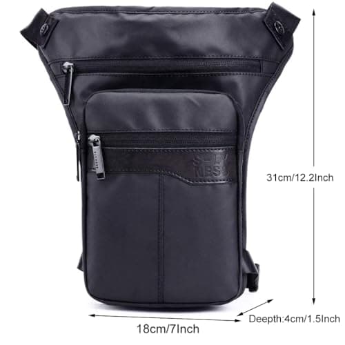 Oxford Hiking Waist Pack Drop Leg Bag for Men Women Travel Outdoor Sports Camping Fishing Motorcycle Riding Multi-Purpose Hip Bum Belt Crossbody Shoulder Fanny Pouch — view 3