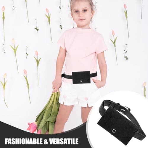 Waist Bag Artificial Leather for Running Black Fanny Pack — view 4