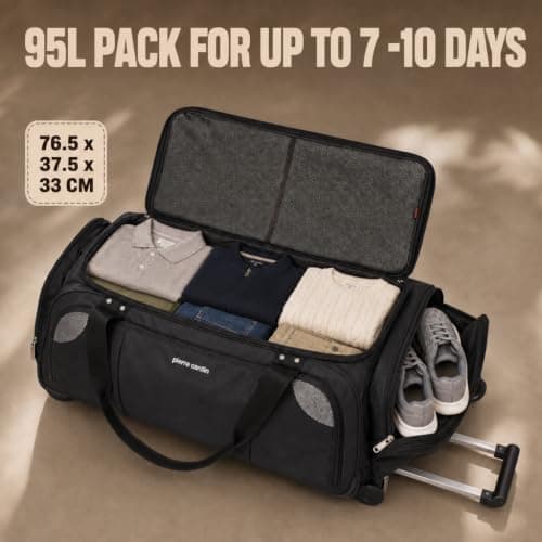 Lightweight Large 30" Holdall with Wheels - 95L Pierre Cardin Duffle Bag — view 3