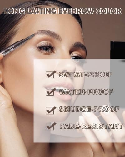 Berinist Waterproof Eyebrow Pencils for Women, 6 Pack Double Sided Grey Eyebrow Pencil with Razor Set, Triangle Tip Makes Defining and Filling Eyebrows for One — view 2