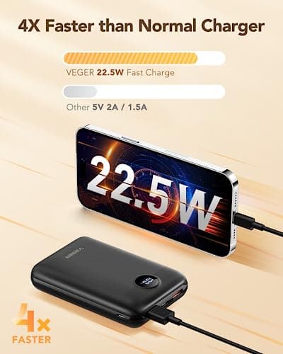 VEGER Power Bank 20000mAh, Portable Charger USB C Battery Pack, — view 4